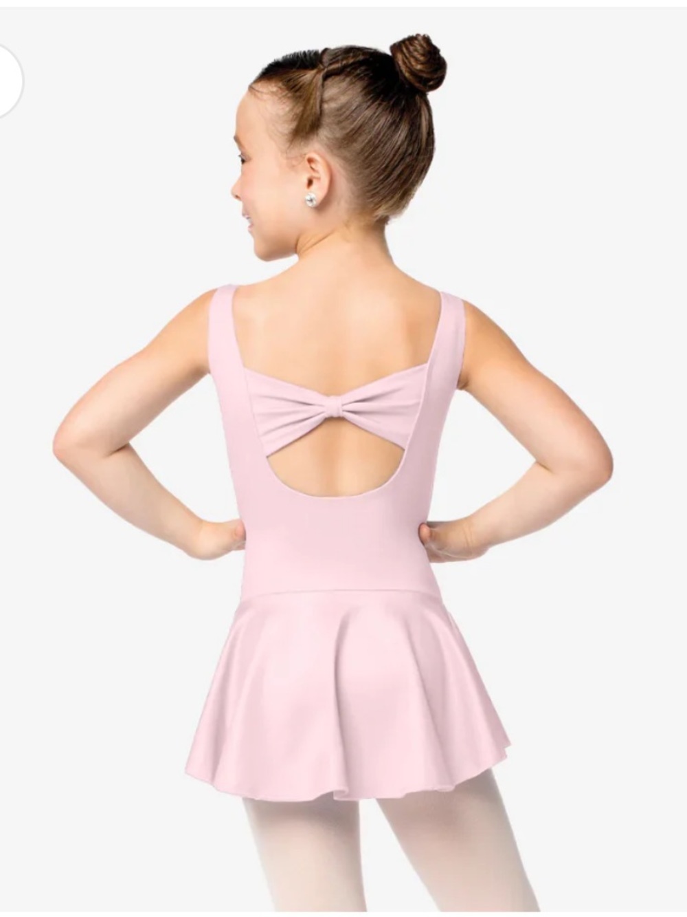 So Danca Ballet Dance Child Tank Dress Leotard Bow on Back Pink Size 2A 12-14 - Picture 3 of 11